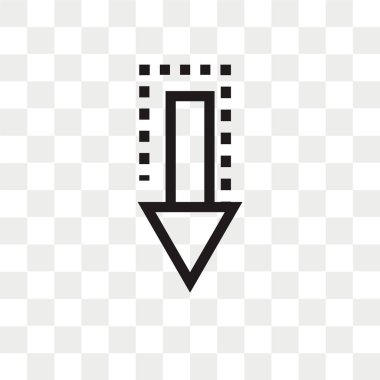 Ok vektör simgesi aşağı ok logosu kavram şeffaf arka plan üzerinde izole