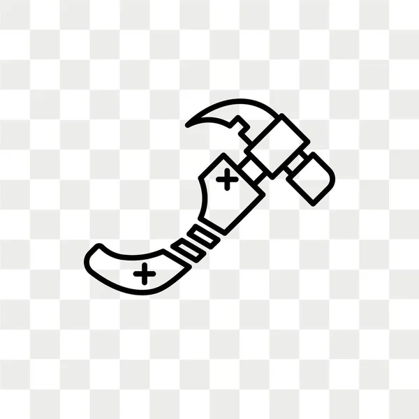 Hammer Vektorsymbol Isoliert Auf Transparentem Hintergrund Hammer Logo Konzept — Stockvektor