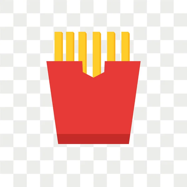 French Fries Vector Icon Isolated Transparent Background French Fries Logo — Stock Vector