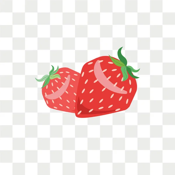 Erdbeer Vektorsymbol Isoliert Auf Transparentem Hintergrund Erdbeer Logo Konzept — Stockvektor