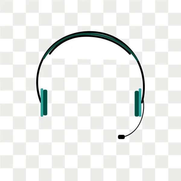 Icono Vector Auriculares Aislado Sobre Fondo Transparente Concepto Logotipo Auriculares — Vector de stock