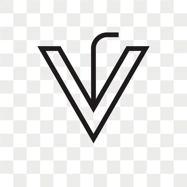 Ícone Vetor Seta Para Baixo Isolado Fundo Transparente Conceito Logotipo — Vetor de Stock