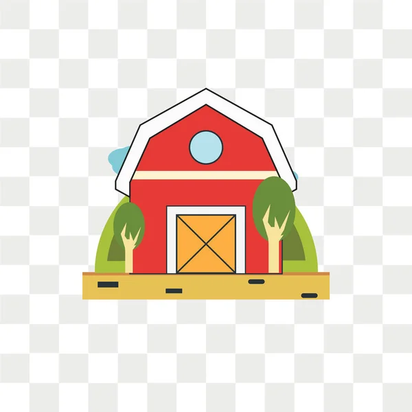 Barn Vector Icon Isolated Transparent Background Barn Logo Concept — Stock Vector