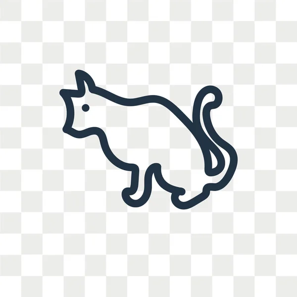 Cat Vector Icon Isolated Transparent Background Cat Logo Concept — Stock Vector