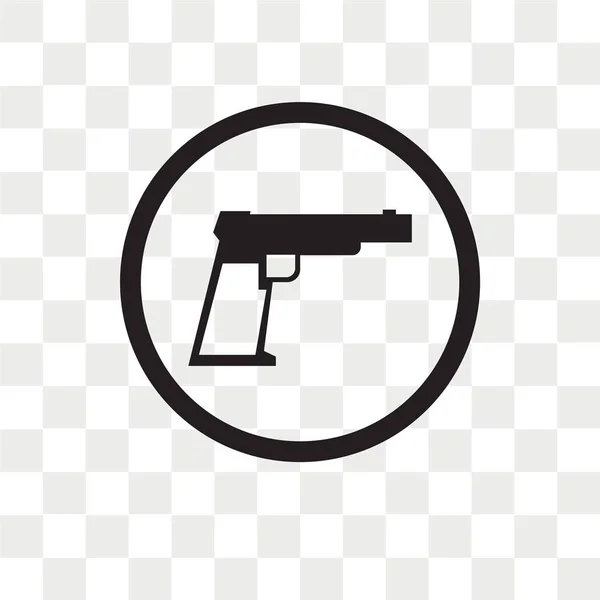 Pistola Icono Vectorial Aislado Sobre Fondo Transparente Concepto Logotipo Pistola — Vector de stock