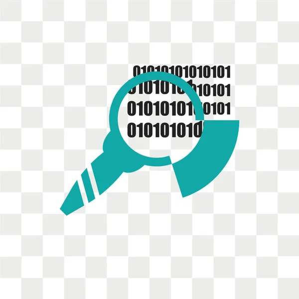Icono Vector Búsqueda Datos Aislado Sobre Fondo Transparente Concepto Logotipo — Vector de stock