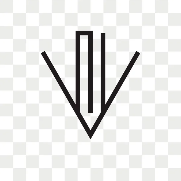 Vektör Simgesi Aşağı Logosu Kavram Şeffaf Arka Plan Üzerinde Izole — Stok Vektör