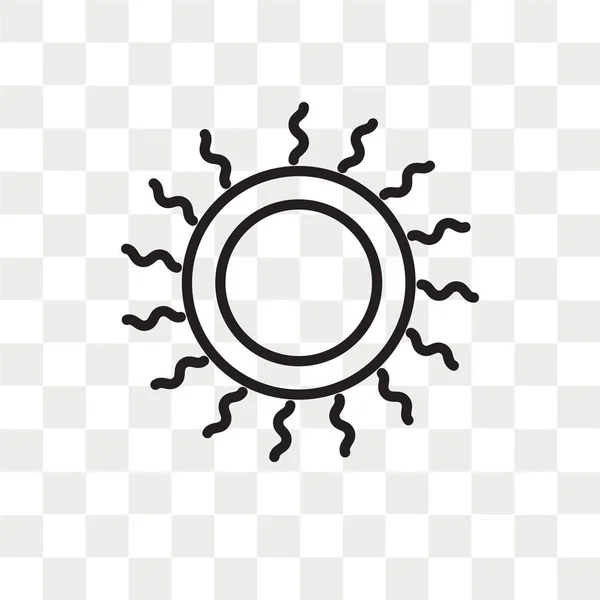 Icono Vector Solar Aislado Sobre Fondo Transparente Concepto Logotipo Sun — Vector de stock