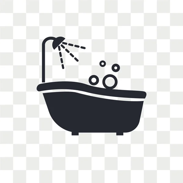 Bad Bad Vector Pictogram Geïsoleerd Transparante Achtergrond Bad Badkuip Logo — Stockvector