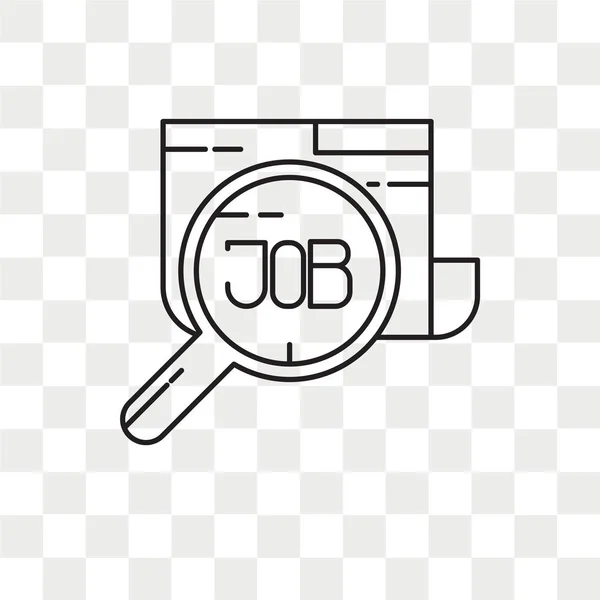 Baan Zoek Vector Pictogram Geïsoleerd Transparante Achtergrond Job Search Logo — Stockvector