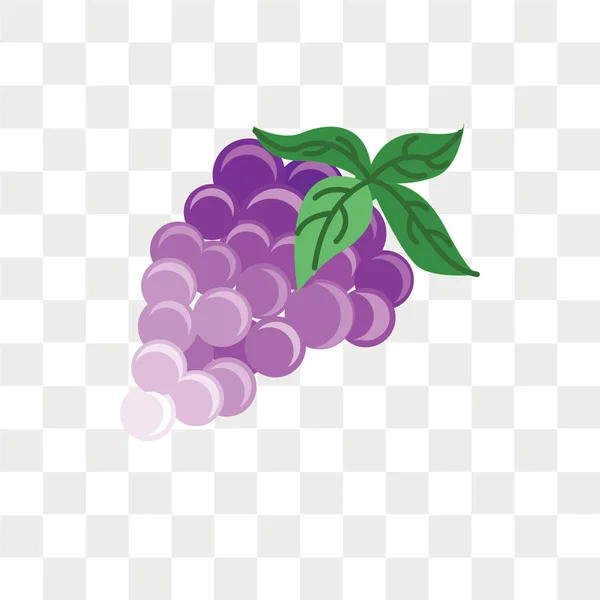 Grapes Vector Icon Isolated Transparent Background Grapes Logo Concept — Stock Vector