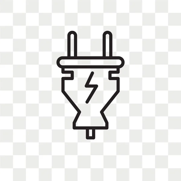 Plug Icona Vettoriale Isolata Sfondo Trasparente Plug Concetto Logo — Vettoriale Stock