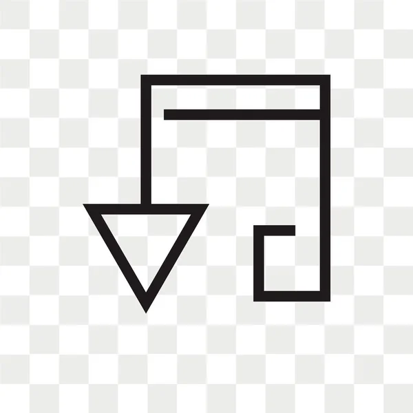 Giù Freccia Vettoriale Icona Isolata Sfondo Trasparente Giù Freccia Logo — Vettoriale Stock