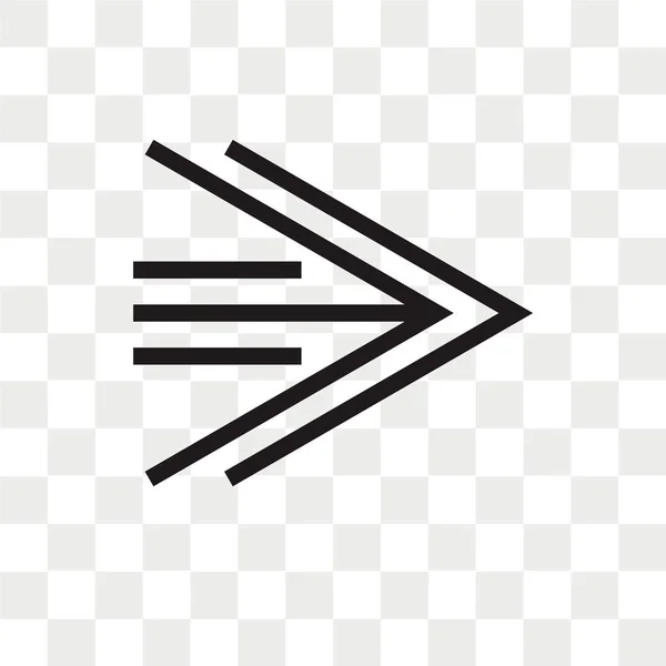 Векторна Піктограма Правої Стрілки Ізольовано Прозорому Фоні Концепція Логотипу Правої — стоковий вектор