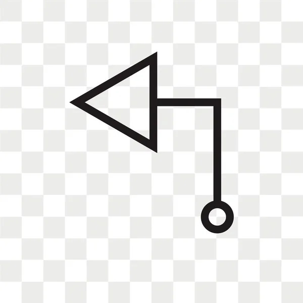 Linkes Pfeil Vektorsymbol Isoliert Auf Transparentem Hintergrund Linkes Pfeil Logo — Stockvektor