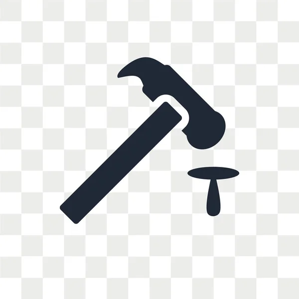 Hammer Vector Icon Isolated Transparent Background Hammer Logo Concept — Stock Vector