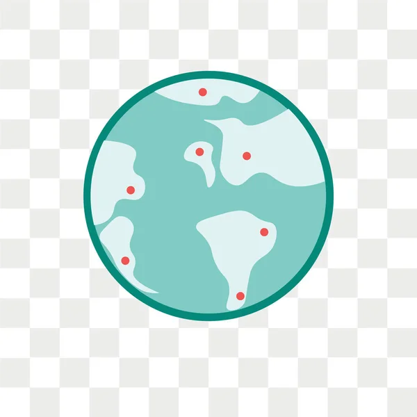 Icône Vectorielle Globe Terrestre Isolée Sur Fond Transparent Concept Logo — Image vectorielle