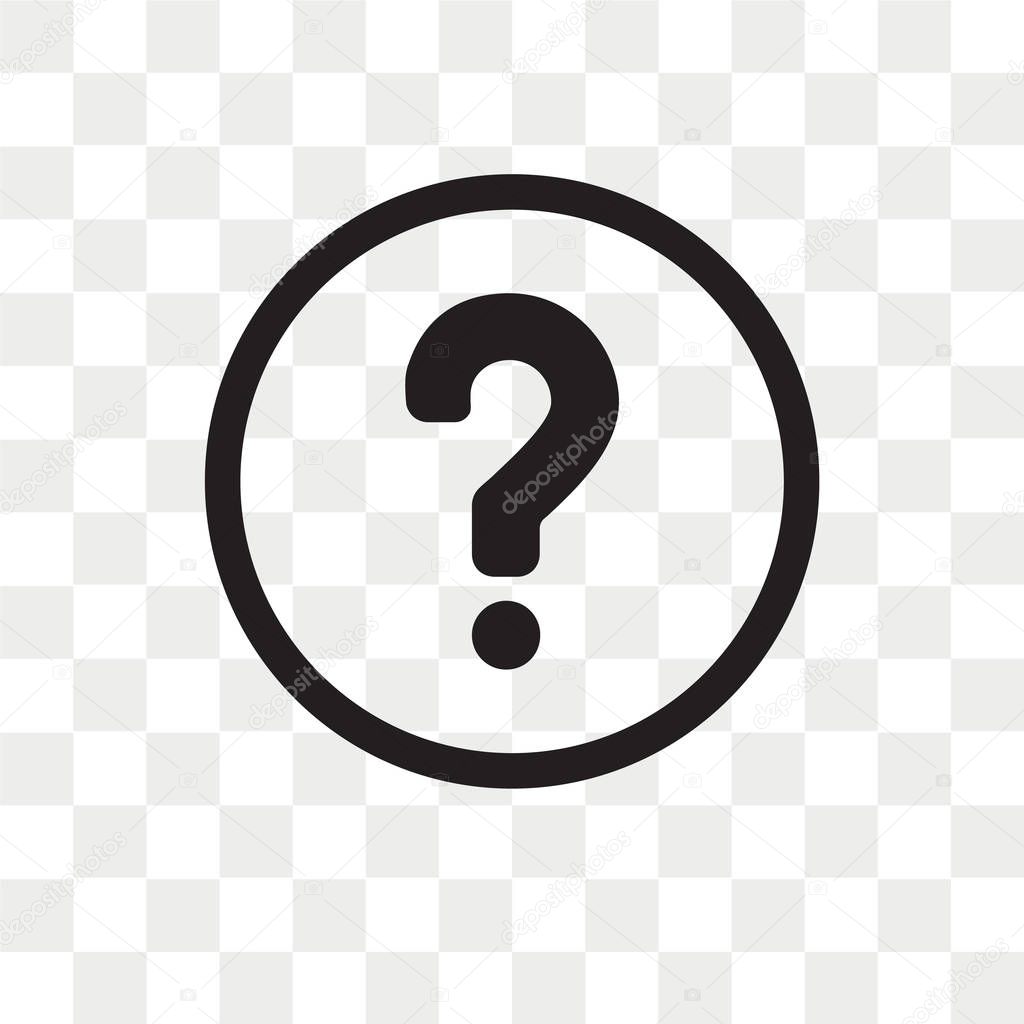 Question mark Button vector icon isolated on transparent background, Question mark Button logo concept