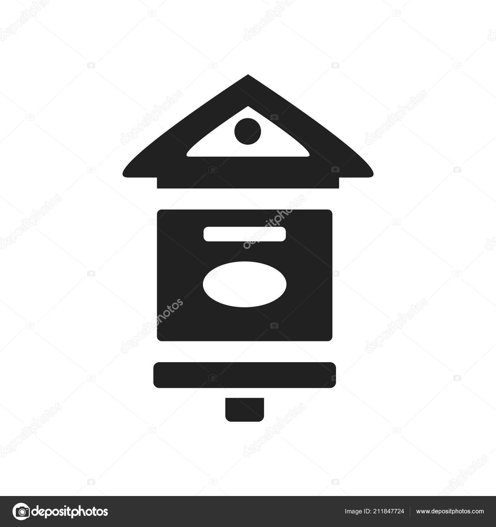 Oiseau Maison Icône Vecteur Isolé Sur Fond Blanc Les Oiseaux