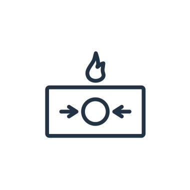 Beyaz arka plan üzerinde yangın alarm şeffaf işareti izole yangın alarm simge vektör