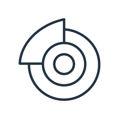 Pasta grafik simge vektör beyaz arka plan üzerinde pasta grafiği şeffaf işareti izole