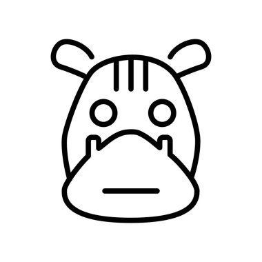 Beyaz arka plan üzerinde Hippo şeffaf işareti izole hippo simge vektör