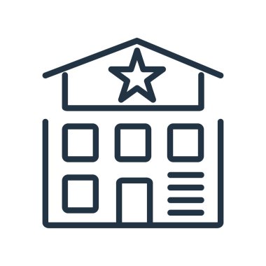 Beyaz arka plan üzerinde karakolda şeffaf oturum izole polis karakolu simge vektör