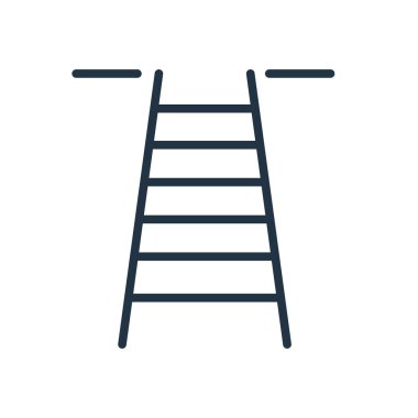 Beyaz arka plan üzerinde merdiven şeffaf işareti izole merdiven simge vektör