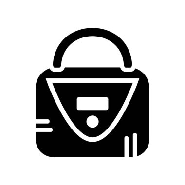 El çantası simge vektör, beyaz arka plan üzerinde izole el çantası şeffaf işareti, siyah moda sembolleri