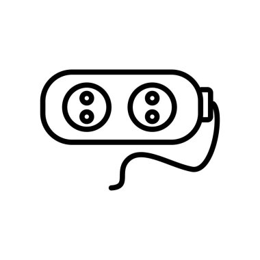 Tee güç simgesi üzerinde izole beyaz arka plan, Tee güç şeffaf işareti, doğrusal ve kontur öğeleri anahat tarzı vektör