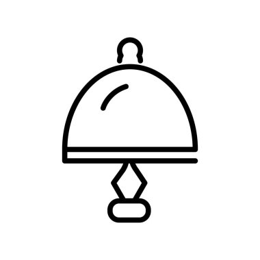 Beyaz arka plan üzerinde izole çanak simge vektör hizmet, hizmet çanağı şeffaf işareti, doğrusal ve kontur öğeleri anahat tarzı