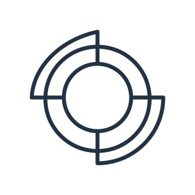 Pasta grafik simge vektör beyaz arka plan üzerinde pasta grafiği şeffaf işareti izole