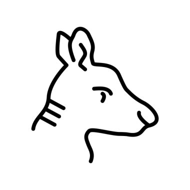 Beyaz arka plan üzerinde kanguru şeffaf işareti izole kanguru simge vektör