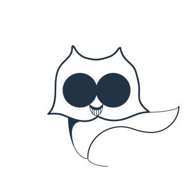 Beyaz arka plan üzerinde baykuş şeffaf işareti izole baykuş simge vektör