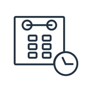 Beyaz arka plan üzerinde zamanlama şeffaf işareti izole program simge vektör