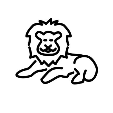 Beyaz arka plan üzerinde aslan şeffaf işareti izole aslan simge vektör