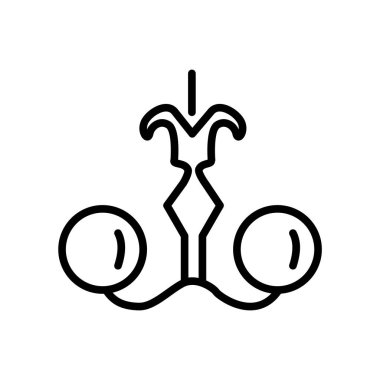 Beyaz arka planda, lamba şeffaf işareti, doğrusal ve kontur öğeleri anahat tarzı izole lamba simge vektör