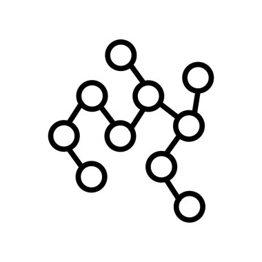 Beyaz arka planda, molekül şeffaf işareti, doğrusal ve kontur öğeleri anahat tarzı izole molekül simge vektör