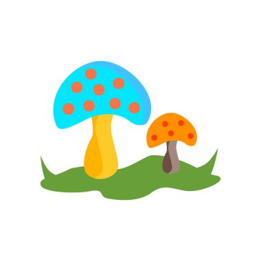 Amanita simge vektör izole beyaz arka plan, Amanita şeffaf işareti, renkli sihirli sembolleri