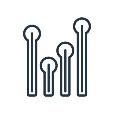 Çubuk grafik simge vektör beyaz arka plan üzerinde çubuk grafik şeffaf işareti izole