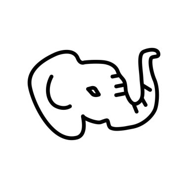 Beyaz arka plan üzerinde fil şeffaf işareti izole fil simge vektör