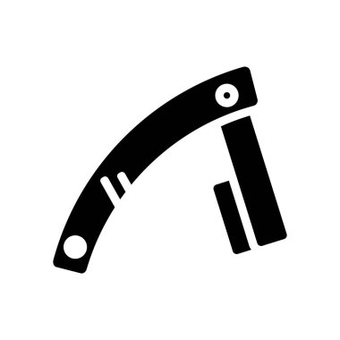 Ustura simge vektör izole beyaz arka plan, jilet şeffaf işareti, siyah moda sembolleri