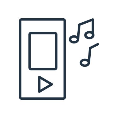 Beyaz arka plan üzerinde müzik şeffaf işareti izole müzik simge vektör