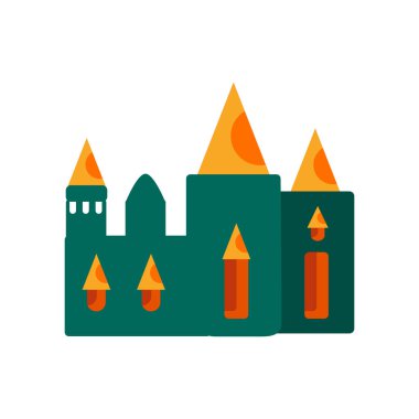 Kale simge vektör izole beyaz arka plan, kale şeffaf işareti, renkli sihirli sembolleri