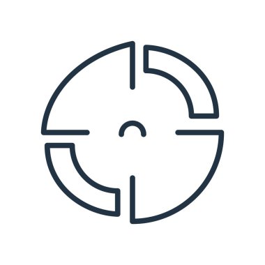 Pasta grafik simge vektör beyaz arka plan üzerinde pasta grafiği şeffaf işareti izole