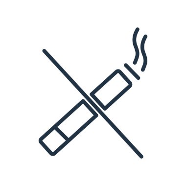 Beyaz arka plan üzerinde sigara şeffaf yok izole yok yasaktır simge vektör