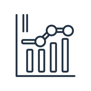 Beyaz arka plan üzerinde Analytics şeffaf işareti izole analytics simge vektör