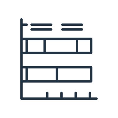 Çubuk grafik simge vektör beyaz arka plan üzerinde çubuk grafik şeffaf işareti izole
