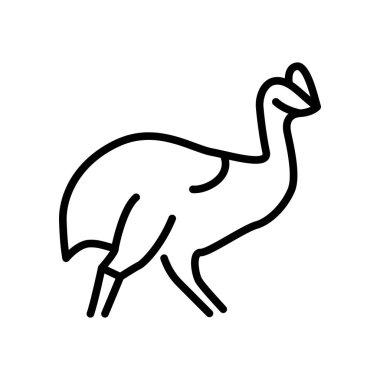 Beyaz arka plan üzerinde Cassowary şeffaf işareti izole cassowary simge vektör