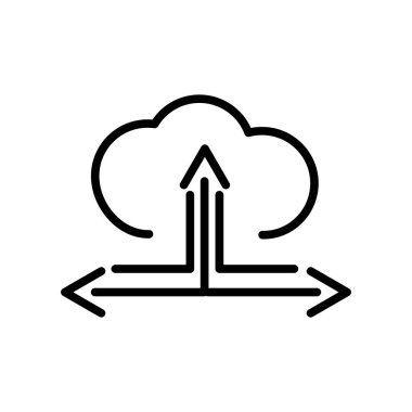 Bulut bağlantı simgesi ile vektör izole üzerinde beyaz arka plan, Cloud işaretiyle bağlantı şeffaf, doğrusal ve kontur öğeleri anahat tarzı
